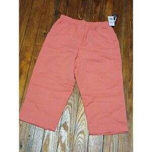 Kim Rogers Comfort Waist Elastic Waistband Coral Rouge Capri Pants NWT 10